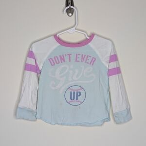 Peek Don't Ever Give Up Baseball Shirt 2T